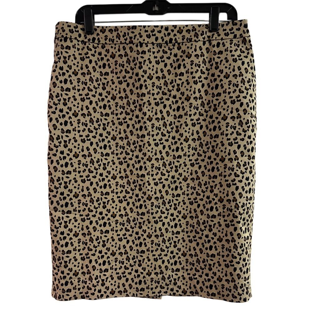 J Crew No. 2 Leopard Animal Print Pencil Skirt Size 12